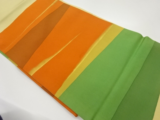 塩瀬金彩変わり横段模様名古屋帯